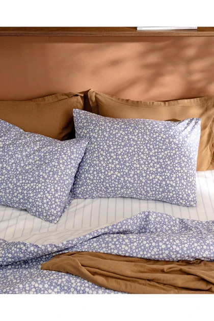سرویس روتختی یک نفره Madame Coco مدل Ancelina پنبه‌ای - آبی