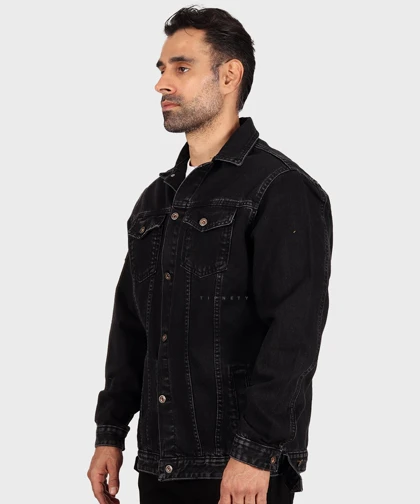 کت جین ذغالی ساده 0264