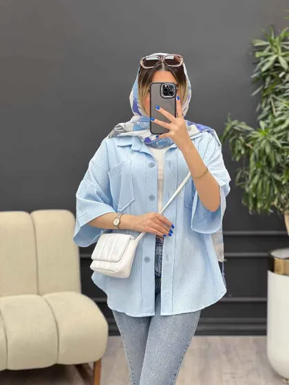 شومیز دو جیب پایین هلال