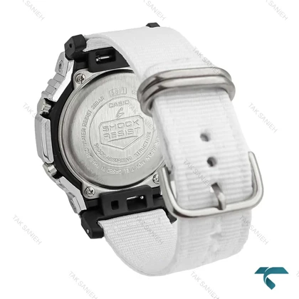 ساعت جیشاک GM2100 مردانه سیلور بند برزنتی سفید G-Shock-7532-G