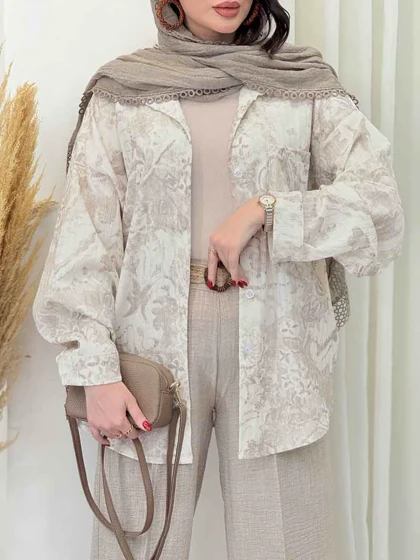 شومیز طرح دار تک جیب دوریس