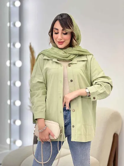 مانتو دو جیب برش‌دار روژین