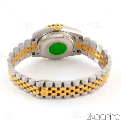 ساعت رولکس دیت جاست طلایی نقره ای صفحه سبز 103641