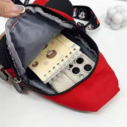 کیف دوشی فانتزی طرح میکی موس در دو رنگ قرمز و مشکی