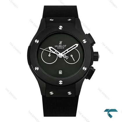 ساعت هابلوت زنانه سه موتوره مشکی صفحه مهندسی Hublot-8041-L