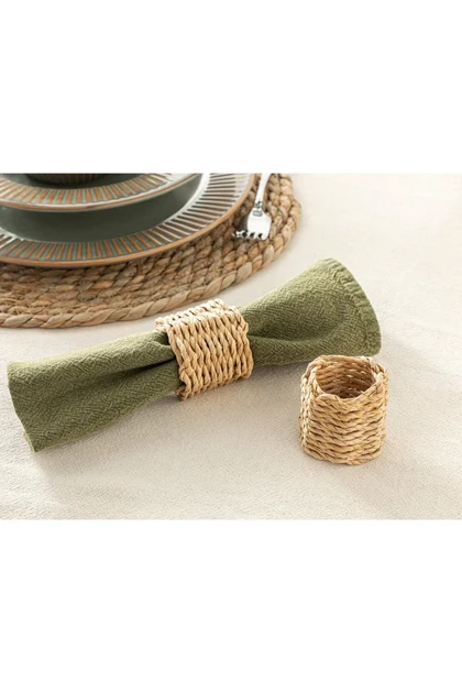 حلقه دستمال سفره 2 عدد English Home مدل Trikote رافیا
