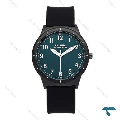 ساعت رسپینا زنانه مشکی صفحه سبز Respina-7031-L
