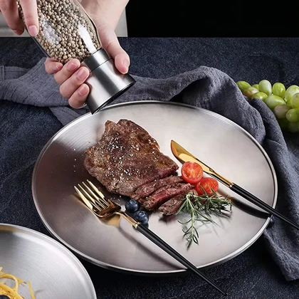 بشقاب استیل سیلور یونیک پلاس / unique plus در 7 سایز