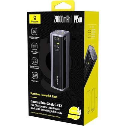پاور بانک فست‌شارژ 20800 تایپ‌سی و USB توان 145 وات بیسوس Baseus PPAP-20E5/P10082109813-00 با کابل دوسر تایپ سی