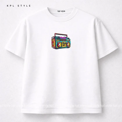 تیشرت باکسی 100٪ پنبه طرح (Audio recording) | کد 1382