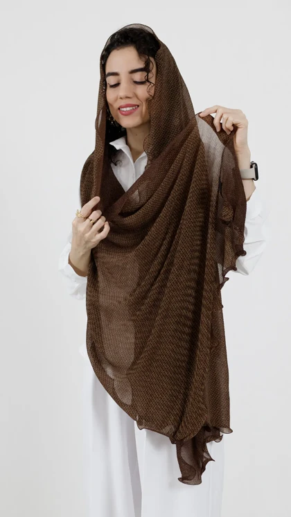 شال شنی قهوه ای