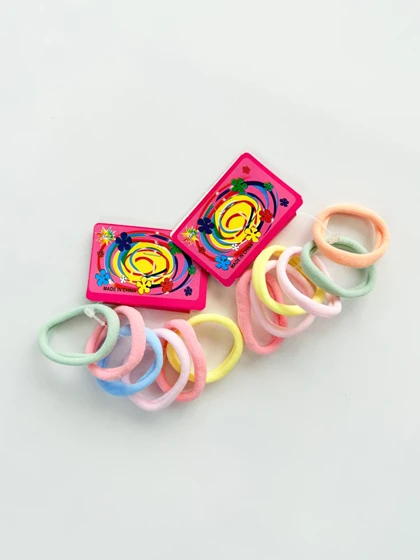 کش مو رنگی ساده بسته 6 عددی