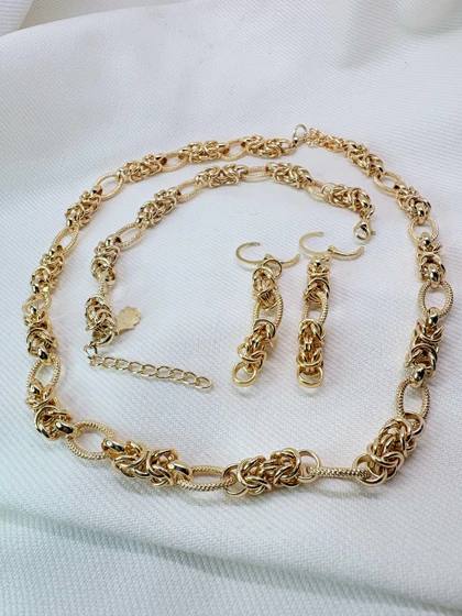 سرویس کامل برند شین مدل «گره شاهانه» | ترکیب بافت و حلقه با گارانتی 1 ساله