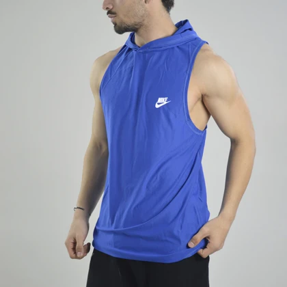 رکابی کلاهدار ورزشی مردانه نایک مدل VHD-Dri Fit-4K1003 آبی