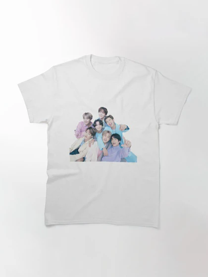 تیشرت گروه موسیقی BTS | تیشرت بی تی اس طرح BTS K-pop Band Cute Sticker کد 160933