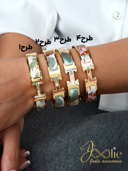 بنگل دستبند زنانه طرح دار هرمس کد B2218