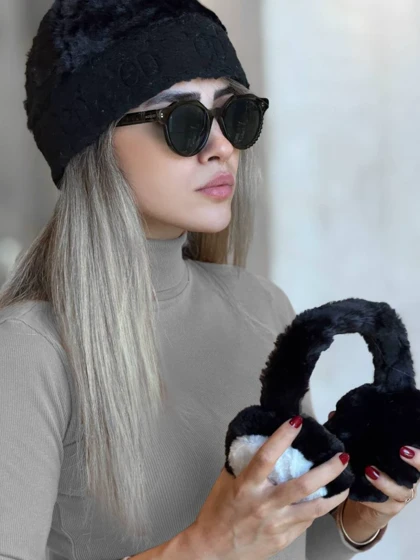 ست کلاه باکت و گوش گیر زمستانی زنانه مدل pilo