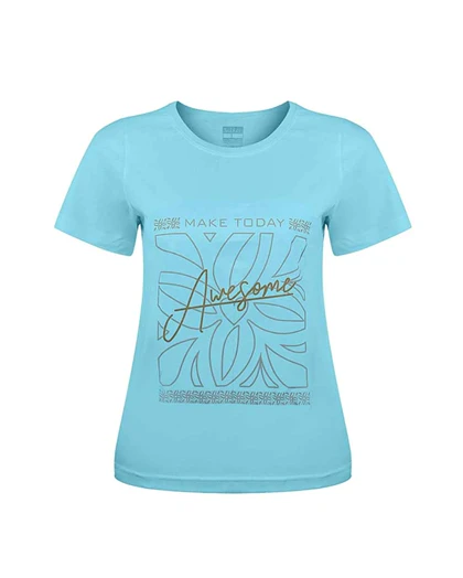 تیشرت راحتی زنانه نخی نیم آستین مدل آدنا اوت لت