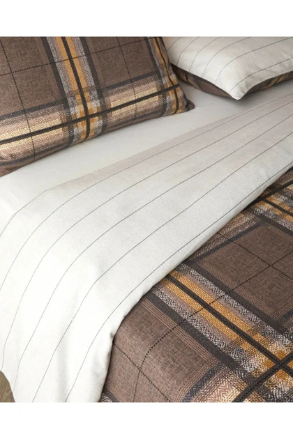 سرویس روتختی دو نفره English Home مدل Windsor Plaid پنبه پلی‌استر - قهوه‌ای