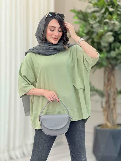 مانتو پانچ برش‌دار جیب نما