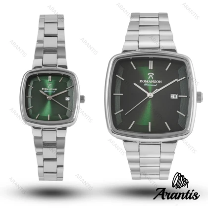 ساعت ست رومانسون دایمند سیلور صفحه سبز s-10067