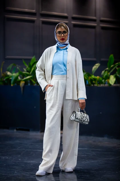 مانتو شلوار لینن 3 دکمه زارا