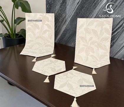 ست رومیزی رانر 4 تکه طرح برگ