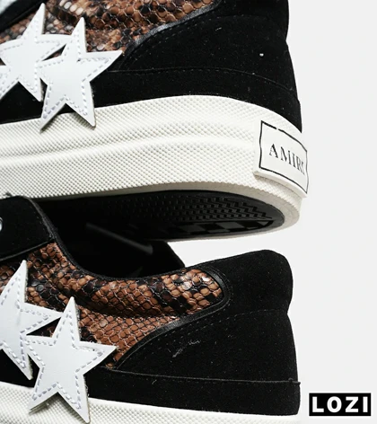 کفش اسنیکرزمشکی نارنجی سفید Amiri Stars v2 مدل 7069