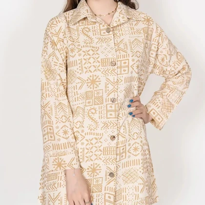 مانتو زنانه لینن گندم کد 83