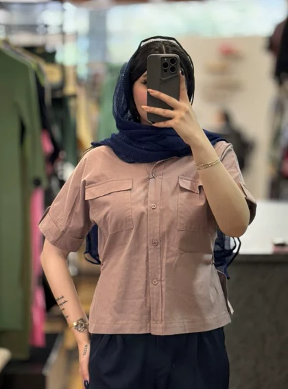 وست دوخت رنگی لینن-2194