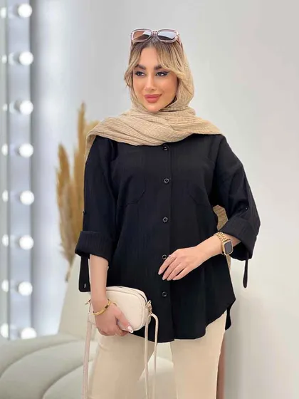 شومیز کراش آستین بند دار