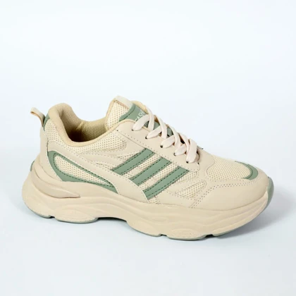 کتانی اسپرت زنانه مدل آدیداس فشیون رنگ کرم پاستیلی کد 55110