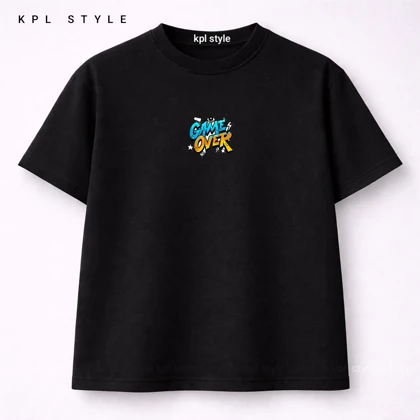 تیشرت باکسی 100٪ پنبه طرح GAME | رنگ ثابت | کد 1442