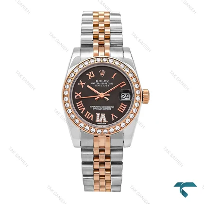 ساعت زنانه رولکس دورنگ رزگلد دورنگین Rolex-6893-L