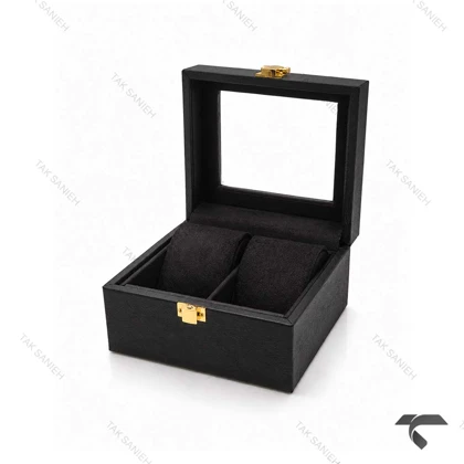 جعبه ساعت ست 2 تایی مشکی چرمی Watches-Box-Set-10778-S