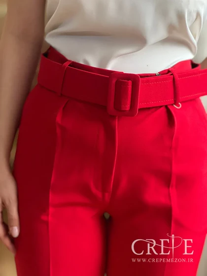 شلوار کرپ کمربند پهن قد 97