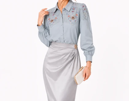 شومیز زنانه گلدوزی وارداتی کد 361