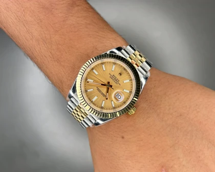 ساعت مچی رولکس دیت جاست سوئیسی سیلورطلایی صفحه نارنجی Rolex Datejust
