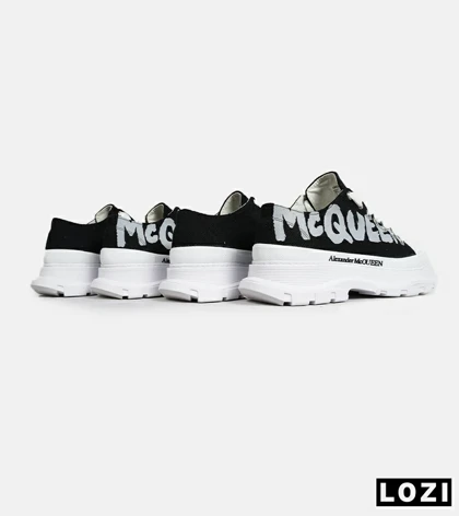 کفش کتانی نیم ساق سفید مشکی Alexander McQueen