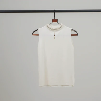 تاپ یقه قلاده مروارید