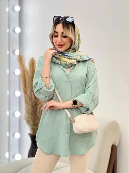 شومیز کراش آستین بند دار