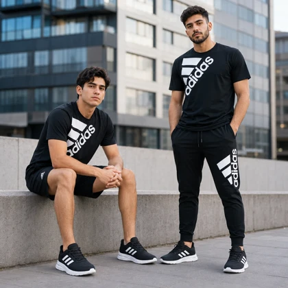 پکیج ست سه تیکه Adidas مردانه مدل Tenesi + کفش ورزشی مردانه مدل Alshen