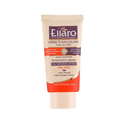 کرم ضد آفتاب کرم‌پودری فاقد چربی SPF 30 الارو مدل Ellaro Oil-Free Foundation Sunscreen SPF 30