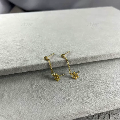 گوشواره زنانه دوتایی مدل گل 20396