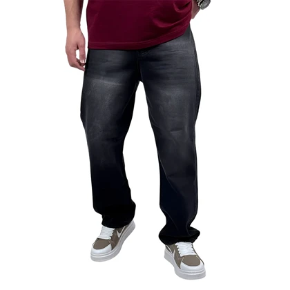 شلوار جین بگ مردانه مشکی زغالی کد 1