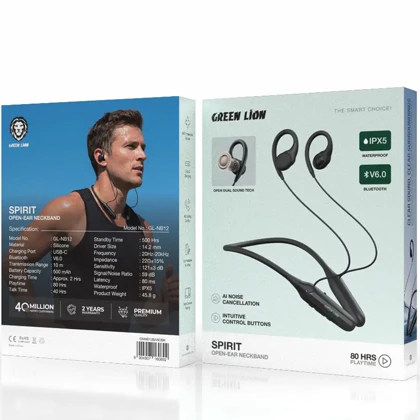 هندزفری گردنی گرین لاین Green Lion مدل GL-NB12 بلوتوث 6.0