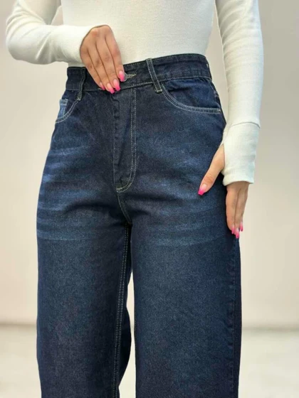 شلوار جین نیمبگ سرمه ای 6317