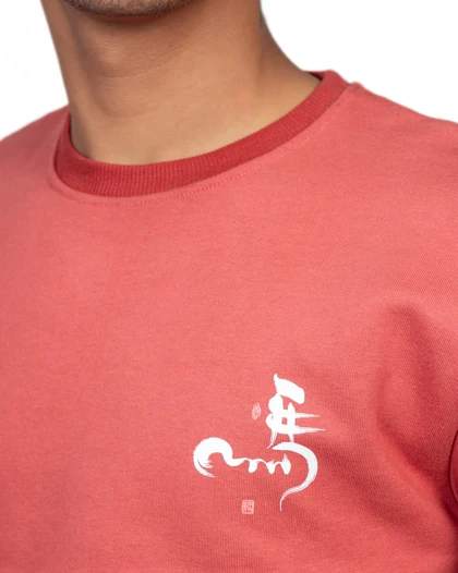 دورس مردانه سه نخ مدل ساده پشت چاپ پلیکان رنگ آجری کد 88252