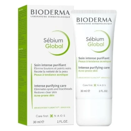 کرم ضد جوش صورت بایودرما مدل Sebium Global مناسب پوست چرب و جوش‌دار حجم 30 میلی‌لیتر