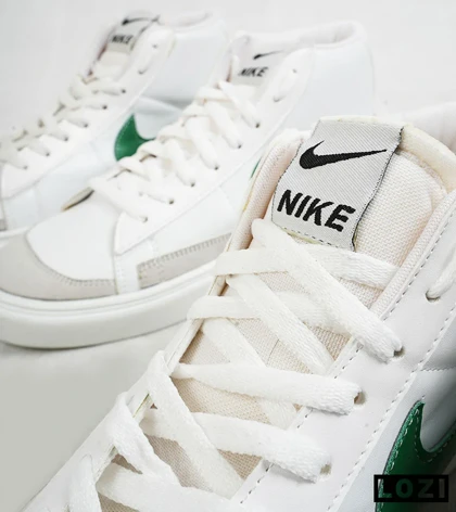 کفش کتانی ساق‌دار سفید سبز مردانه نایک NIKE blazer